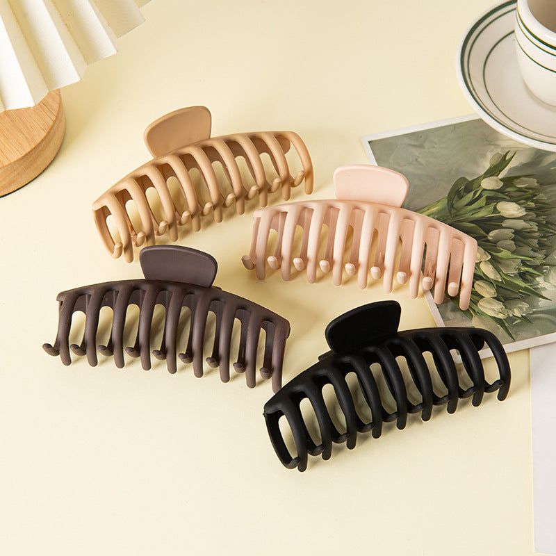 Wholesale Large Size Set of Simple Frosted Keel Shiny Plastic Hair Clips